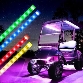 Roykaw Golf Cart Underglow LED Light Strip Underbody Neon Lighting Standard Million Color LED for EZGO/Club Car/Yamaha/Advanced EV, Water Resistant Flexible Tubes, Support APP or Remote Control
