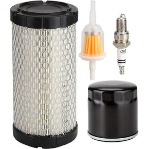 10L0L Golf Cart Tune Up Kit for EZGO RXV 2008-up & EZGO TXT 2010-up Gas Carts w/ 4 Cycle Kawasaki Motor, Air Filter 28463-G01, Fuel Filter 72084-G01, Oil Filter 607454, Spark Plug 607462