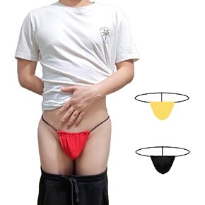 BY.ECG Men's Micro Cotton G-string Sexy T-back Seamless Thong Low Rise 3 Pack