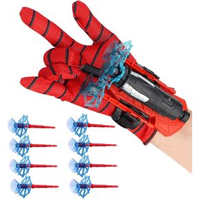 NuGeriAZ Spider Gloves Man Web Shooter Toy, Super Hero Capes and Mask for Kids Spider Plastic Superhero Launcher Glove Hero Movie Launcher Toy Set, Medium