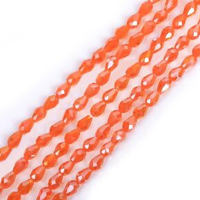 330 Pcs Teardrop Glass Crystal Beads for Jewelry Making,AB Colour Faceted Vertical Hole Shape Loose Spacer Beads Assortment for DIY Bracelet Necklace (AB, 4x6mm),(Topaz)