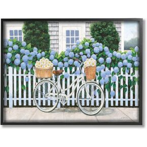 Stupell Industries Cape Cod Daisy Bike Framed Giclee Texturized Art, Proudly Made in USA