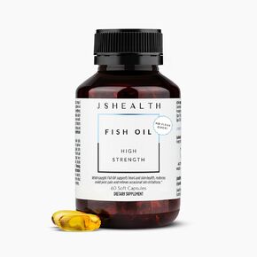 JSHealth High Strength Fish Oil Supplements - Omega 3 Fish Oil - Made with Wild-Caught Fish - Omega 3 Supplement, 60 Capsules