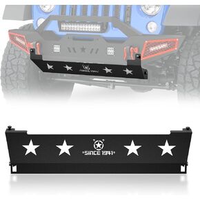 EYOUHZ JK Front Skid Plate Bumper Cover Compatible with 2007-2018 Jeep Wrangler JK 2/4 Door, Steel Lower Guard Plate - Off-Road Engine Protection (Not Compatible with Original Factory Bumpers)