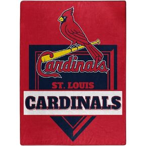 Northwest Extra Large Oversized Royal Plush MLB Home Plate Raschel Throw Blanket, 60" x 80" (St Louis Cardinals)