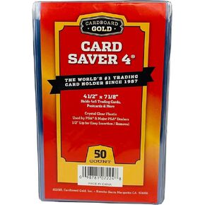 Card Saver 100 Cardboard Gold 4 Semi-Rigid Card Holders