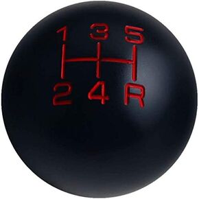 DEWHEL Black/Red 5 Speed Manual Vintage Shift Knob 5Rdr M12 X 1.75 Aluminum K05