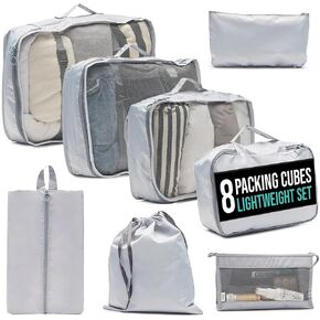 Lilito 8 Set Packing Cubes For Travel, Suitcase Organizer Lightweight, Travel Essentials for Carry on, Luggage Organizer Bag Accessories, Bag and Suitcase, Multi-Size, Double Zipper Design (Abstract) in Saudi Arabia