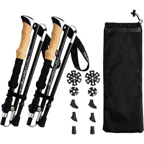 Night Cat Trekking Poles Hiking - Walking Sticks 2 Packs Aluminum 7075 Lightweight Foldable Collapsible Adjustable Extendable Backpacking Mountaineering Climbing