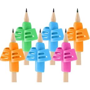 HILELIFE Pencil Grips - 6 Pack Pencil Grips for Kids Handwriting, Ergonomic Writing Training Aid Correction Silicon Gel Pencil Grip for Children Preschoolers (4 Colors)