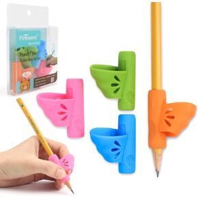 Firesara Left-Handed Pencil Grips, Original Breakthrough Assorted Writing Aid Grip for Kids Handwriting Special Needs Preschoolers Children Adult Lefties Assorted Colors (4PCS)