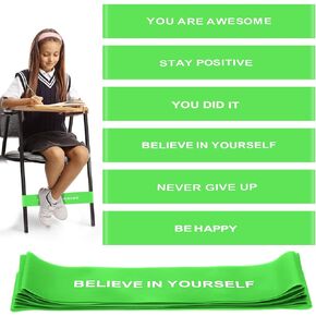 Libima 24 Pcs 1.1 mm Classroom Chair Bands for Kids with Fidgety Feet Inspirational Fidget Bands for Classroom Chair Bands with ADHD Sensory Needs Flexible Seating for School Students(Black)