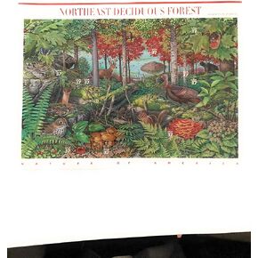 Northeast Deciduous Forest Pane of Ten 37 Cent Stamps Scott 3899