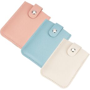NICENEEDED 3 PCS PU Leather Credit Card Holder, Soft Pull-Out Card Organizer Holders, Id Card Holder Front Pocket Slim Minimalist Wallet for Women Men