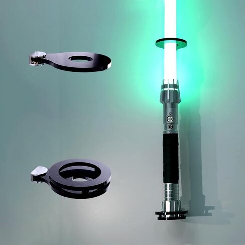 WLSANX Lightsaber Wall Mount Lightsaber عمودي عرض موقف عرض الوجه حامل أكريليك أحادي الكتلة مصمم لعرض وتخزين Lightsabers (أسود 1 ثقب) in Kuwait