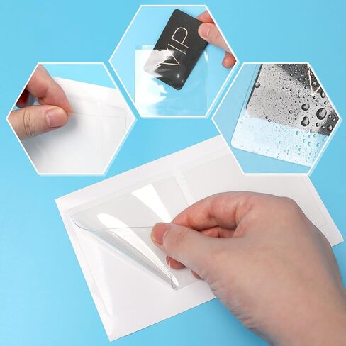 Sxetix 30 Pack Self-Adhesive Label Holders Index Card Holder 3.5 x 3.5 Inch Bussiness Card Organizer Label Pockets Label for Storage Bins Organizing and Protecting Cards in Kuwait