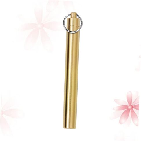 GLEAVI 2 Pcs Portable Toothpick Holder Pill Dispensers Pill Keychain Pill Holder Keyring Brass Keychain Toothpicks Holder Tooth Pick Holder Toothpick Dispenser Container Travel Outdoor in Saudi Arabia