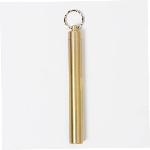 GLEAVI 2 Pcs Portable Toothpick Holder Pill Dispensers Pill Keychain Pill Holder Keyring Brass Keychain Toothpicks Holder Tooth Pick Holder Toothpick Dispenser Container Travel Outdoor in Saudi Arabia