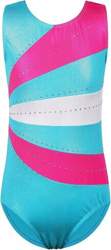 TFJH E 3 in 1 pcs Gymnastics Leotards for Girls Practice Outfits Shorts Set Shiny Diamond Activewear 5-12Y in Saudi Arabia