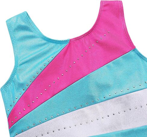 TFJH E 3 in 1 pcs Gymnastics Leotards for Girls Practice Outfits Shorts Set Shiny Diamond Activewear 5-12Y in Saudi Arabia