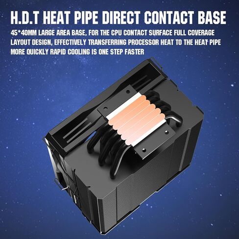 JAZZCOOLING HD500 وحدة المعالجة المركزية مبرد الهواء 5 أنابيب الحرارة 180 واط TDP وحدة المعالجة المركزية برودة لإنتل LGA 1700/1200/115X/20XX AMD AM5/AM4، 120 مم PWM مروحة 12V-4PIN التحكم التلقائي في اللوحة الأم مبرد الكمبيوتر in Kuwait