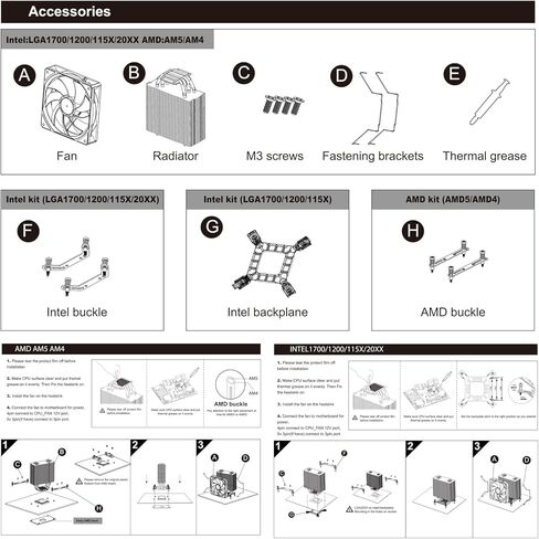 JAZZCOOLING HD500 وحدة المعالجة المركزية مبرد الهواء 5 أنابيب الحرارة 180 واط TDP وحدة المعالجة المركزية برودة لإنتل LGA 1700/1200/115X/20XX AMD AM5/AM4، 120 مم PWM مروحة 12V-4PIN التحكم التلقائي في اللوحة الأم مبرد الكمبيوتر in Kuwait