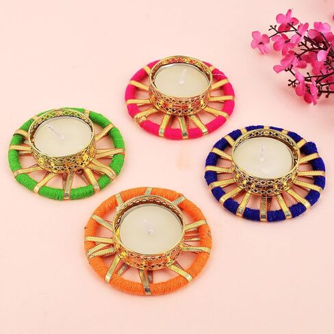 SATVIK 12 Pcs Round Chakra Metal Diya Festive Diwali Pooja Pujan Candle Tea Light Holder Oil Lamp Home Mandir Office Decoration Table Diya in Saudi Arabia