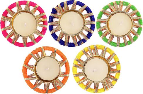 SATVIK 12 Pcs Round Chakra Metal Diya Festive Diwali Pooja Pujan Candle Tea Light Holder Oil Lamp Home Mandir Office Decoration Table Diya in Saudi Arabia
