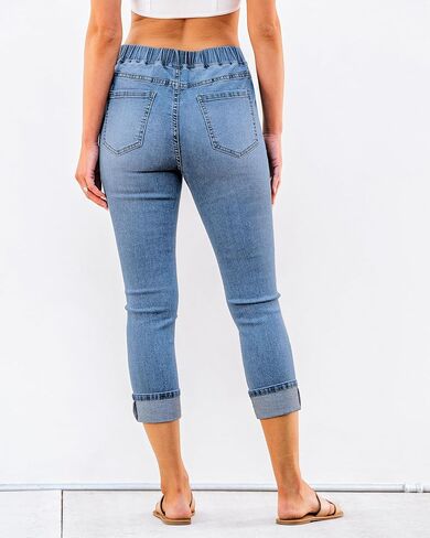GRAPENT Pull On Jeans for Women High Waisted Skinny Capri Pants Trendy Stretch Denim Cropped Jeans Crop Jeggings Capris in Saudi Arabia