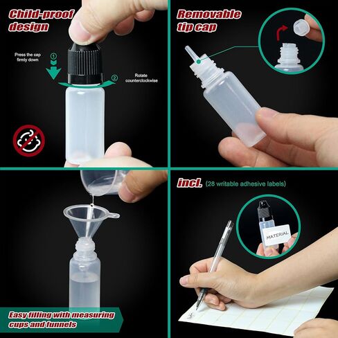 Kemborsi 5Ml Empty Squeezable Dropper Bottles,30Pcs Plastic Thin Tip Dropper Bottles,Portable Eye Liquid Dropper bottles Plastic Refillable Containers with Screw Cap and Plug,Resistant Open Design in Saudi Arabia