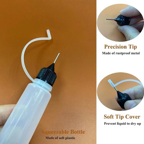 XIAONAN 30pcs 1oz(30ml) Precision Tip Applicator Bottle,Needle Tip Squeeze Bottle for Painting Craft and Glue/Ink/Oil Projects with 6 Funnels,1 Brush,1 Sheet of Label in Saudi Arabia