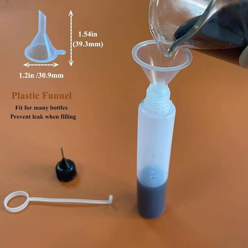 XIAONAN 30pcs 1oz(30ml) Precision Tip Applicator Bottle,Needle Tip Squeeze Bottle for Painting Craft and Glue/Ink/Oil Projects with 6 Funnels,1 Brush,1 Sheet of Label in Saudi Arabia