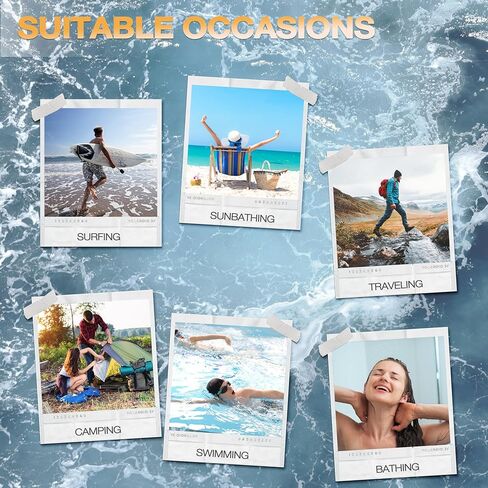 Solaris Surf Poncho Changing Towel Robe for Women Men, Lightweight Changing Robe with Packable Bags, Water Absorbent Wetsuit Beach Hoode Towel for Surfing Swimming in Kuwait