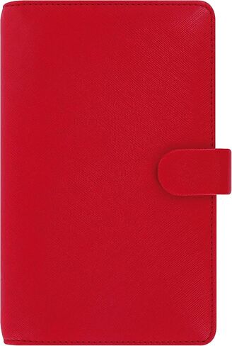Filofax Saffiano Organizer, Personal Compact Size, Poppy - Cross-Grain, Leather-Look, Six Rings, Week-to-View Calendar Diary, Multilingual, 2024 (C022472-24) in Saudi Arabia