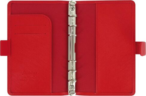 Filofax Saffiano Organizer, Personal Compact Size, Poppy - Cross-Grain, Leather-Look, Six Rings, Week-to-View Calendar Diary, Multilingual, 2024 (C022472-24) in Saudi Arabia