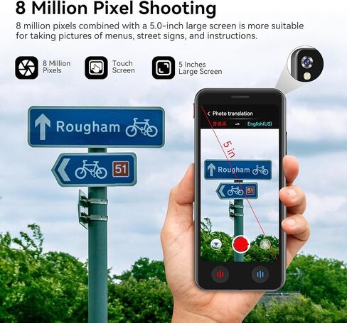 جهاز مترجم اللغة، مترجم لغة فوري ثنائي الاتجاه مع 139 لغة، شاشة لمس عالية الدقة 5.0 بوصة، جهاز مترجم غير متصل/صور/ذكاء اصطناعي لتعلم الأعمال أثناء السفر in Kuwait