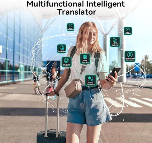 جهاز مترجم اللغة، مترجم لغة فوري ثنائي الاتجاه مع 139 لغة، شاشة لمس عالية الدقة 5.0 بوصة، جهاز مترجم غير متصل/صور/ذكاء اصطناعي لتعلم الأعمال أثناء السفر in Kuwait