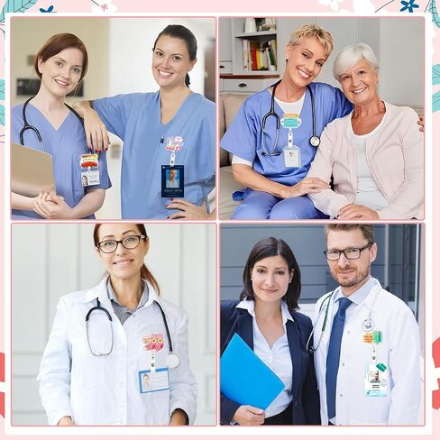 8 Pcs Funny Retractable Badge Reel Nurse Badge Reel Cute Nursing Badge Clip for Nurse Doctor Healthcare Assistant Gifts Nursing School Students Graduation Gifts in Saudi Arabia