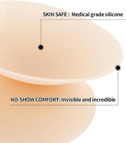 RELLECIGA Women's Sticky Breast Petal 2 Pairs Invisible Adhesive Silicone Nipple Pasties Reusable Nipple Covers for Women in Saudi Arabia