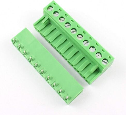 DBParts 10 Sets 10-Pin (10 Pole) 5.08mm Pitch Angle Screw Pluggable Terminal Block Plug Connector Panel PCB Mount DIY in Saudi Arabia