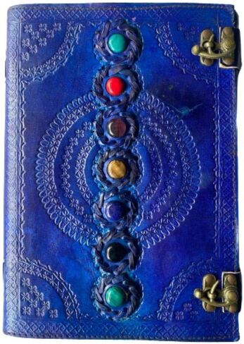 Leather Journal Book Seven Chakra Medieval Stone Embossed Handmade Book of Shadows Notebook Office Diary College Book Poetry Book Sketch Book 10 x 7 Inches (Brown) in Saudi Arabia