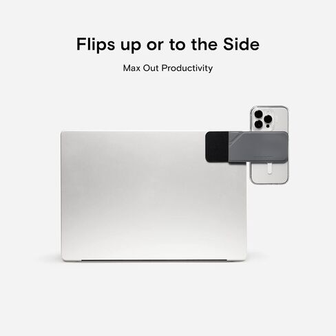 MOFT Magnetic Laptop iPhone Holder, Slim Foldable Adjustable Phone Monitor Side Mount for Laptop, Portable Computer Expansion Bracket (Grey) in Kuwait