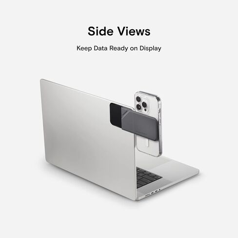 MOFT Magnetic Laptop iPhone Holder, Slim Foldable Adjustable Phone Monitor Side Mount for Laptop, Portable Computer Expansion Bracket (Grey) in Kuwait
