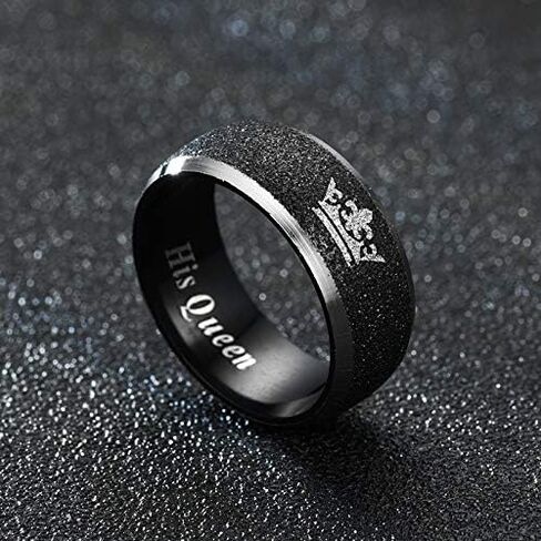 Couple Rings for Bf Gf His Queen Her King Ring Wedding Band Rings Matching Stainless Steel Couple Rings I Love You Rings Relationship Rings for Distance Jewelry Gifts in Saudi Arabia