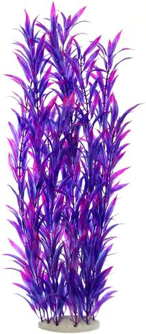 نباتات بلاستيكية لديكور حوض السمك من العشب الأرجواني من لانتيان، كبيرة جدًا بطول 53.34 سم in Kuwait