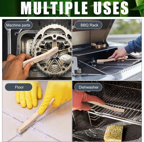 Sunnychicc 36 Pcs Stainless Steel Wire Brushes for Cleaning Wood Handle Wire Brush Set for Kitchen Machine Metal Rust Remover Dirt Paint Scrubbing in Saudi Arabia