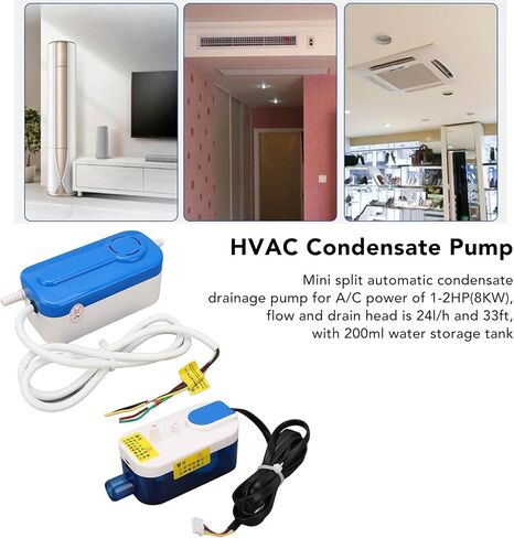 مضخة مكثفات HVAC سبليت صغيرة مضخة تصريف تكييف الهواء مضخة إزالة المكثفات الأوتوماتيكية AC110‑240V in Saudi Arabia