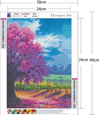 Muzagroo Art 4 مجموعات من مجموعات الطلاء الماسي 5D للبالغين، مجموعات فنية ماسية للحفر 4 مواسم، فن جداري لغرفة المعيشة، فنون وحرف الماس بالأرقام للمبتدئين in Kuwait