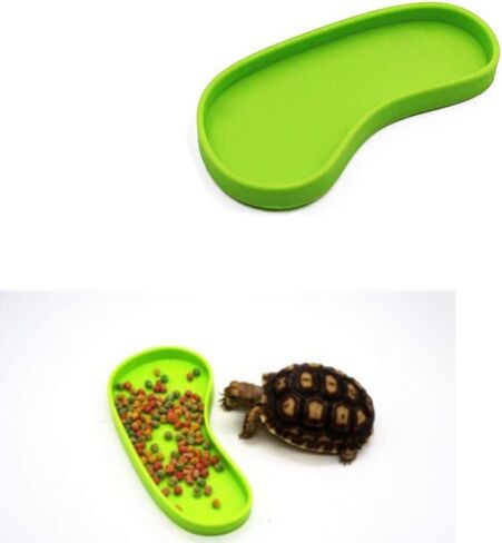 LSTCPGLAI 2 قطعة طبق ماء السلحفاة طبق ماء الزواحف يستخدم لسلحفاة الذرة الأفعى الزحف الحيوانات الأليفة الأكل والشرب (أخضر) in Kuwait