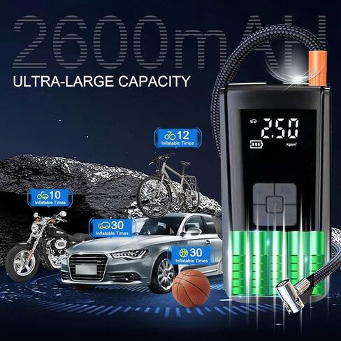 MAIPAY Tire Inflator Portable Air Compressor,Tire Inflator with Digital Pressure Gauge,Cordless Air Compressor with Battery Powerd,150 PSI Portable Air Pump for Car, Motorcycle, Bike Tires in Saudi Arabia